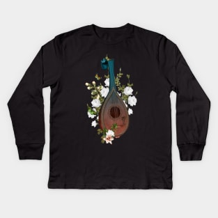 Wonderful elegant lute with flowers and celtic knot Kids Long Sleeve T-Shirt